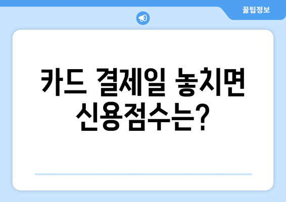 카드결제일 대출 연체, 어떤 불이익이 있을까요? | 카드 연체, 대출 연체, 신용점수, 금융 정보