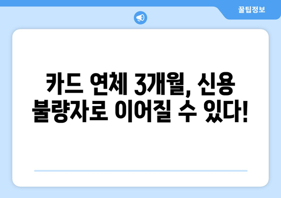 카드 대출 연체, 얼마나 위험할까요? 3일, 1개월, 3개월 연체 시 불이익 총정리 | 카드 연체, 신용 등급, 대출 거부, 연체료