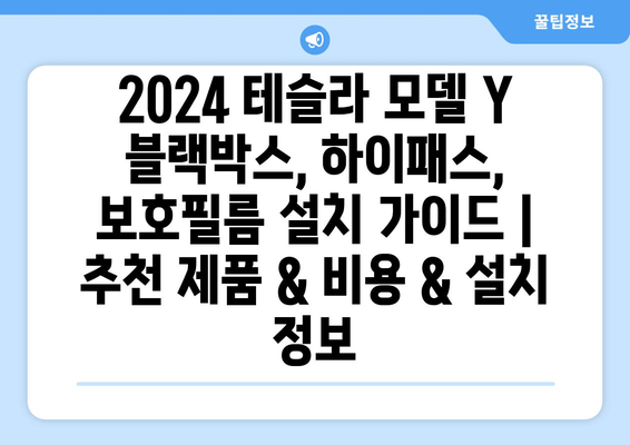 2024 테슬라 모델 Y 블랙박스, 하이패스, 보호필름 설치 가이드 |  추천 제품 & 비용 & 설치 정보