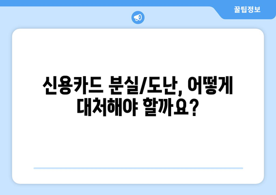 신용카드 분실/도난 당했을 때, 즉시 해야 할 7가지 절차와 예방 팁 | 신용카드, 분실, 도난, 처리, 안전