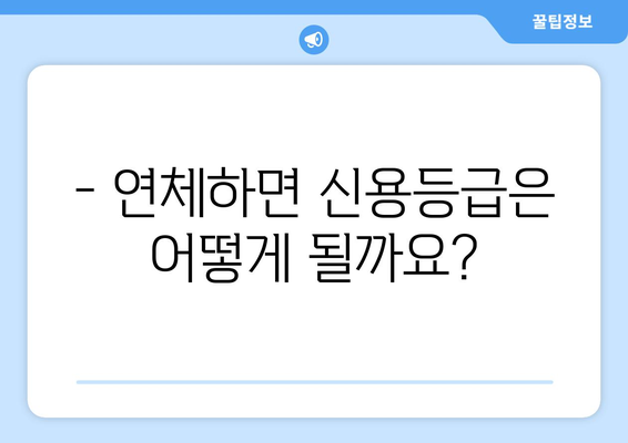 카드 결제일 연체, 어떤 불이익이 있을까요? | 연체료, 신용등급, 카드 정지, 해결 방법