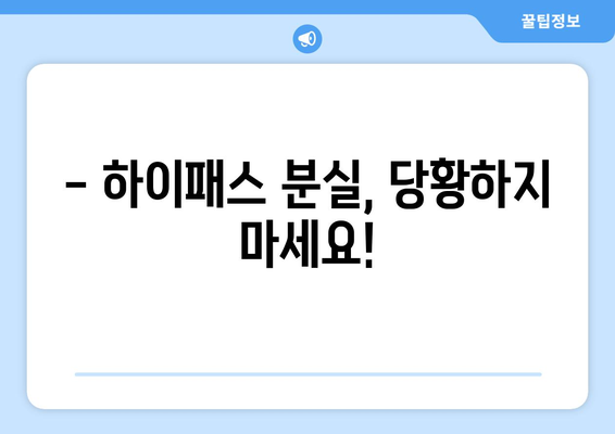 하이패스 분실했을 때? 재발급 절차 완벽 가이드 | 하이패스, 재발급, 분실, 신청 방법